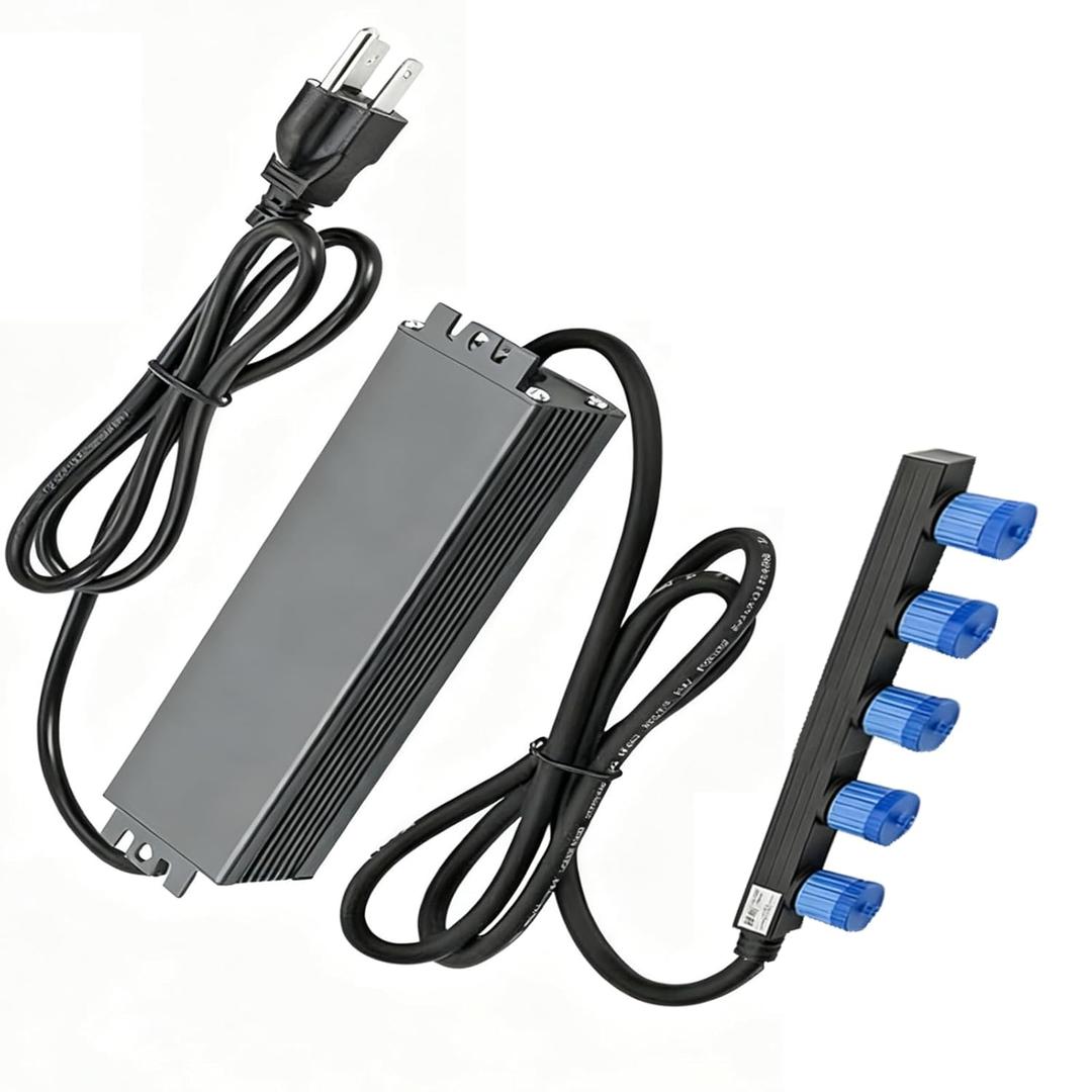 for Philips Hue Outdoor Lighting Weatherproof Power Supply -150W, 24V, 5 Connector Power Adapter for Lily Spot, Lily XL, Calla Pathway, Impress Pedestal, and Impress Wall Lights