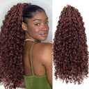 YXCHERISHAIR Ponytail Extension,Curly Wavy Ponytail Ombre Blonde Drawstring Ponytail Hair Extensions for Women Natural Wavy Synthetic Hairpiece for African Women Daily Use party(33#, 18inch)