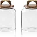 Sweejar Glass Jars for Laundry Room Organization, Half-Gallon Laundry Pods Container, Glass Food Storage Jars with Airtight Lid, 2 Pack, Hand Lid