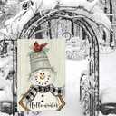3 x Snowman Cardinal Hello Winter Garden Flag 12x18 Inch Double Sided, Winter Holiday Yard Outdoor Flag (RMQ-83)