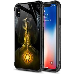 CARLOCA Compatible with iPhone Xs MAX Case,Grim Reaper Yellow iPhone Xs MAX Cases for Girls Boys,Fashion Graphic Design Shockproof Anti-Scratch Drop Protection Case for iPhone Xs MAX, Black