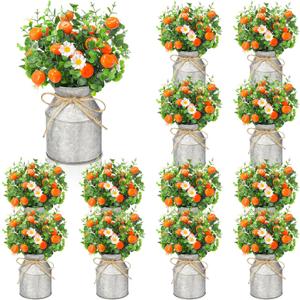 12 Sets Fake Orange Daisy Table Centerpiece Cutie Baby Shower Decor