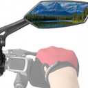 Bike Mirror Handlebar Mount 360 Adjustable Blue, Wide Rear View Mirror Bicycle Mirrors for Handlebars with Scratch Resistant Glass, Bike Rear View Mirror for Scooter, Motorcycle, Bike Accessory Right