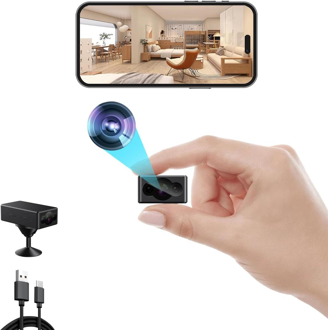 Mini WiFi Camera, Wireless Camera, Nanny Cam for Home, Indoor Security Camera, | True 1080P HDBluetooth Fast Pairing | Works with/Without WiFi for Baby/Pet/Nanny Monitoring