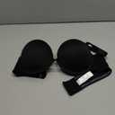 Strapless Push Up Bra with Clear Straps for Women, Thick Padded Underwire Convertible Bras Add One Cup (36B, Black)