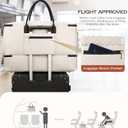 Travel Duffle Bag, Wide Open Large Weekender Bag for Women with Shoe Compartment, Carry on Overnight Bags with Toiletry Bag, Hospital Bag for Women Labor Delivery with Wet Pocket (Beige Black)