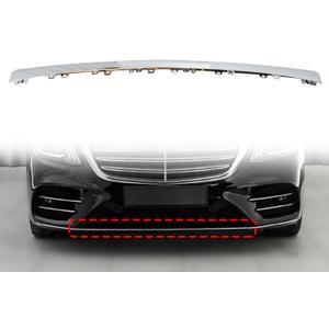 NLQR Front Mid Bumper Trim Lip Bezel 2228857600 Compatible with Mercedes-Benz S450 S560 S560e 2018-2020 Replace 222-885-76-00 A2228857600 Front Lower Bumper Chrome Molding Trim