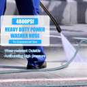 50ft Pressure Washer Hose 4800PSI, 3/8" Power Washing Hose Steel Wire Braided with Swivel Quick Connect, Non Marking Commercial Grade High Pressure Water Hose