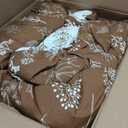 Bedsure Full Comforter Set - Brown Bed Set, 3 Pieces Cute Floral Bedding, 1 Soft Reversible Botanical Flowers Comforter and 2 Pillow Shams