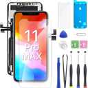 for iPhone 11 Pro Max Screen Replacement HD 6.5" LCD Display and 3D Touch Digitizer Assembly with Repair Tools, Waterproof Tape, Screen Protector, and True Tone for A2161, A2220, A2218