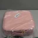 Makeup Travel Train Case with Mirror LED Light 3 Adjustable Brightness Large Cosmetic Bag Portable Storage Adjustable Partition Waterproof Makeup Brushes Make up Jewelry Gift for Women (Pink)