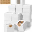 COTOPHER 15Pcs Mini Cake Boxes, 4x4x4 Inches Bakery Boxes with Window, Small Dessert Box Cake Packaging for Pastries, Cookies, Chocolates, Cupcakes, Birthday Party, Wedding