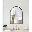 Arch Wall Mirror 20"x16" Large Black Bathroom Mirror Metal Frame Mirrors for Wall, Decoration Vanity Bedroom Entryway Living Room (20"L x 16"W)