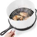 Splatter Guard for Frying Pan 10-13 Inch Pan Protector Grease Splatter Screen Set with Chrome-plated Iron Frame & 2 White PP Sheets Oil Splash Shield for Cooking & Frying