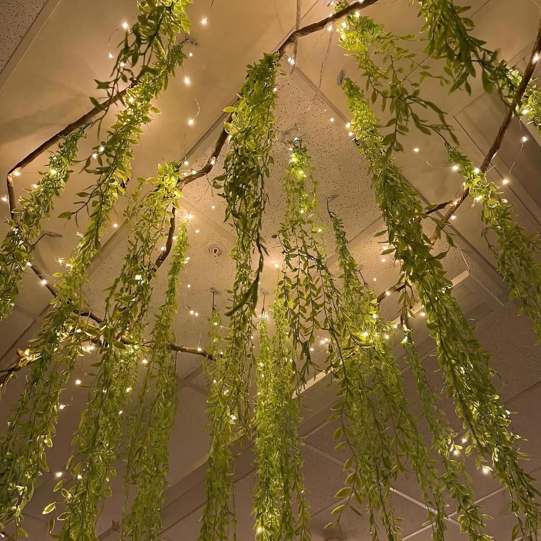 Bucherry Jungle Theme Decoration Set, 68.9ft Artificial Hanging Willow Vines Greenery for Classroom, Woodland Forest Rainforest Safari Party, Enchanted Indoor Outdoor Home Garden Wall DIY Decor