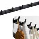 Wall Mounted Coat Racks with 5 Hooks Hanging Holder Towel Rack 17.7"x1.3" Modern Black Hanging for Clothes Entryway Bathroom (5 Hooks)