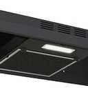 Under Cabinet Range Hood 30 inch, Ducted/Ductless Convertible Kitchen Stove Hood, Stainless Steel Vent Hood w/Rocker Button Control, 2 Speeds Exhaust Fan, 280CFM, Black