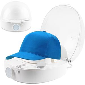Hat Cleaner, Automatic Hat Steamer Shaper, Cap Care Machine Cleaner, Steam Cleaning & Ironing and Fast Drying for Baseball Caps, Bucket Hats, Felt Hats (Blue)