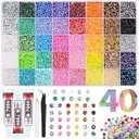 40000Pcs 40 Colors Jelly Rhinestones for Bedazzling, 3mm Multicolor Resin Flatback Gems for Diamond Art, Bedazzler Kit with 3Pcs 10ml B7000 Jewelry Glue for Bedazzle Thing Crafting Book Nail Art