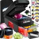 Mueller ULTIMATE 12 Blade Vegetable Chopper, Mandoline Slicer and Spiralizer, Dicer, Grater, Kitchen Essentials & Accessories, Black