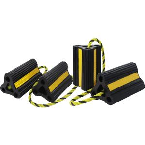 Rv Wheel Chocks for Trailers Camper Trucks and Small Aircraft Wheel Chock 2Pair4Pack Wheel Chocks Block with 3 Reflective Strips Versatile Heavy Duty Solid Rubber Wheel Immobilizers & Chocks (6.21"2pair4pack)