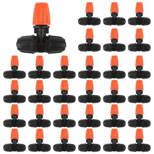 30PCS 1/4 Adjustable Three-Way Atomizing Nozzle, Kalolary Micro Spray Irrigation Drippers Lock Irrigation Emitters Misting Nozzles for 4/7mm Tube Drip Irrigation Parts for Mist Irrigation System