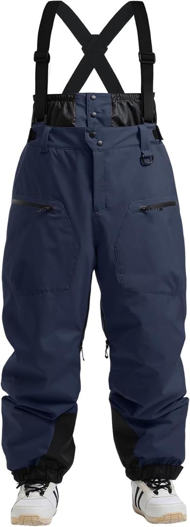 GSOU SNOW Men Snow Bibs Women Baggy Ski Pants Snowboard Overall Insulated Waterproof Windproof Warm Winter