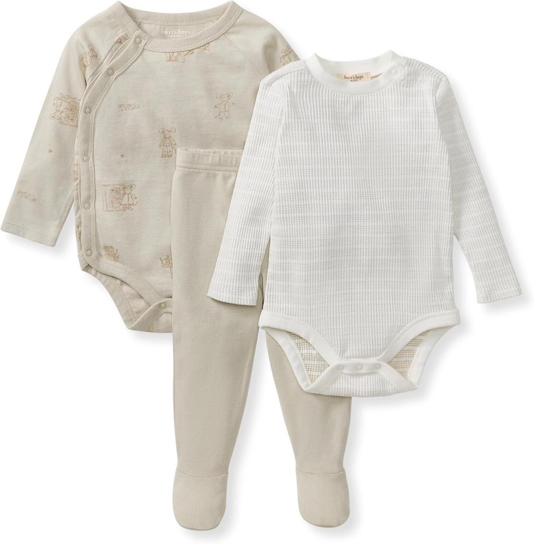 Burt's Bees Baby Unisex 3-Piece Bodysuit and Pant Set, 100% Organic Cotton Infant Outfit (6-9 Months) Burt's Bees Baby Unisex 3-Piece Bodysuit and Pant Set, 100% Organic Cotton Infant Outfit (6-9 Months)