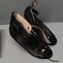 UTIKLIOU Women's Mesh Sandals Peep Toe High Top Sandals Lace Up Summer Boots Buckle Strap Party Sexy Pump Shoes Open toe (8, Black)