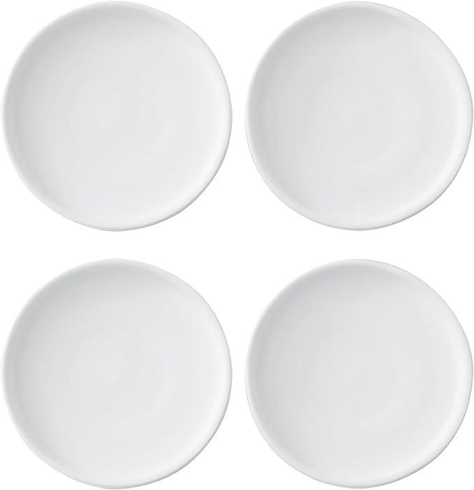 4 inch Matte White Ceramic Plant Saucer (4 Pack)-Ceramic Drainage Tray for Plant Pot-Planter Saucers, White
