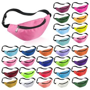 Saintrygo 28 Pcs Neon Fanny Bag 80s Party Waist Bags Adjustable Neon Fanny Pack Oxford Cloth Workout Traveling Running Waist Bags with Zippered for Outdoor Rave Party Women Men (Charming Colors)