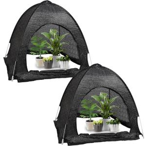 winemana 2 Pcs 70% Plant Shade Tent for Garden, 33.5x35.5x31.5 inch Sun Shade Netting Cloth for Outdoor Plants, Pop Up Net Cover UV Resistant, Insect Animal Protective Covers for Vegetable Fruit Crops