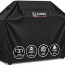 ZOBER Heavy Duty BBQ Grill Cover - 58 Inch Waterproof Double Layered Fits Weber Gas Grill Cover Charbroil Grill & Smoker - Gas Grill Covers w/Air Vents, Dual Handles - 600D Oxford Fabric, Black