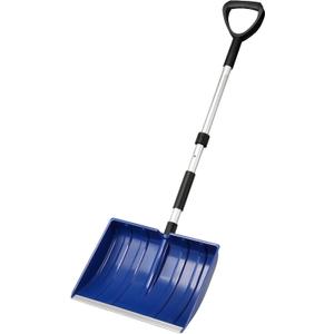 Snow Shovel for Driveway Car Garage, 47 Inch Portable Lightweight Snow Removal with D-Grip Handle, Non-Slip Sponge and Durable Aluminum Blade for Garden Car Camping Outdoor (Blue)