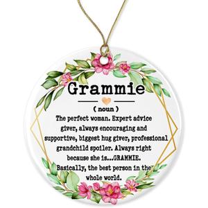 3 x Grammie Noun Ornament - Christmas & Mother's Day Keepsake Printed on Both Sides
