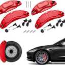 Brake Caliper Covers Set of 4 Compatible with for Tesla Model 3 Highland 2024 .18/19 inch Wheel Hub Front and Rear Brake Caliper Covers -Fit For Tesla Brake Caliper (Model 3 2024)