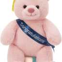 Tezituor Graduation Teddy Bear Stuffed Animals Plush, 18inch Large Stuffed Bear Plush with Graduation Hat, Cute Pink Teddy Bear Gift for Friend, Relatives, Kids