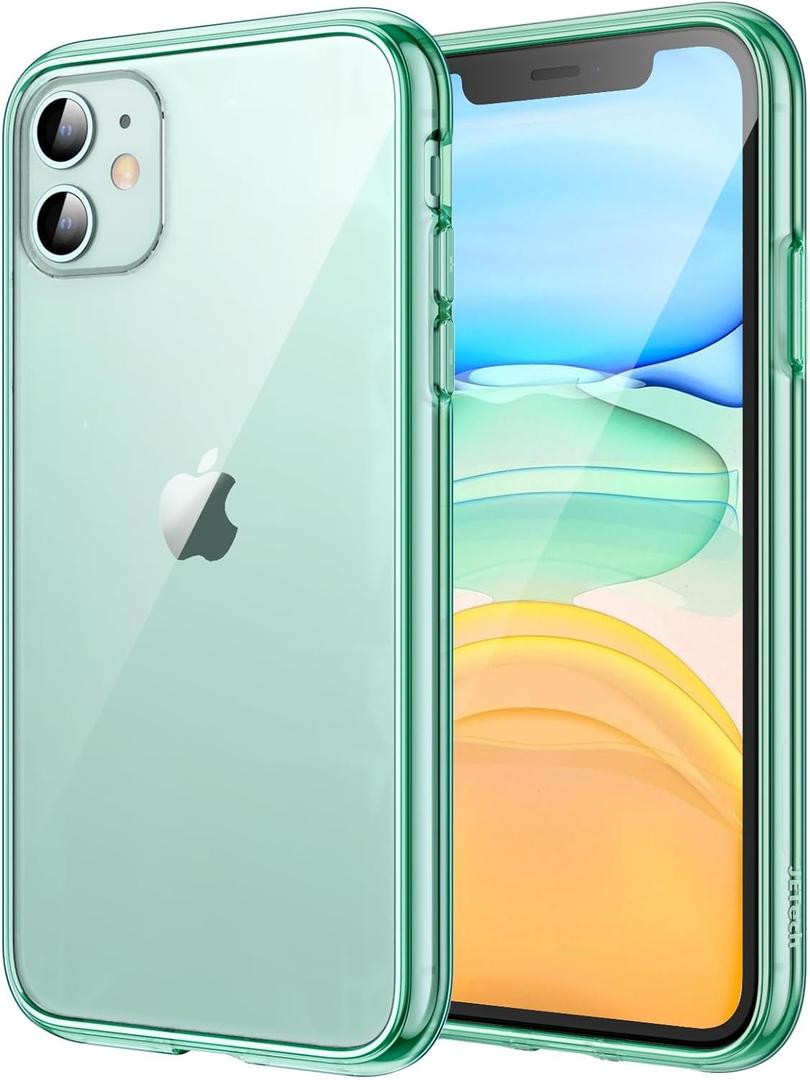 JETech Case for iPhone 11 6.1-Inch, Non-Yellowing Shockproof Phone Bumper Cover, Anti-Scratch Clear Back (Green)