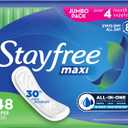 Stayfree Maxi Super Long Wingless Reliable Protection and Absorbency Pads For Women, 48 Count (Pack of 1)