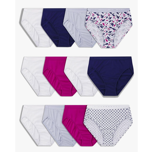 Fruit of the Loom Women's Eversoft Cotton Underwear Multipacks, Tag Free & Breathable,  Size 7