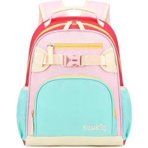 Cute Mini Toddler Backpacks for Girls 2-4 Little Kids Backpack preschool Bookbag (Aqua Pink Red)