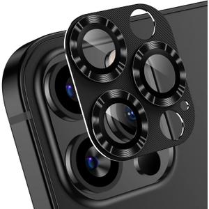 Korecase for iPhone 12 Pro Camera Lens Protector, Anti Scrach HD Tempered Glass Camera Screen Protector Cover,Aluminum Alloy Whole Lens Film Cover for iPhone 12 Pro 6.1",Black