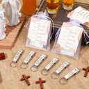 Vesici 30 Sets Christian Party Favors Gifts Bible Verse Bottle Opener Keychain Set Religious Christian Gifts Bulk with Cards and Bag for Church Scripture Thanksgiving Christmas Party Favors(Silver)