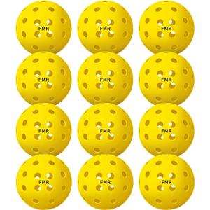 Pickleball Balls,40 Hole Outdoor Balls, USA Pickleball Approved Pickle Ball for Tournament Play, Crack-Resistant, Aerodynamics, 4 /12Packs
