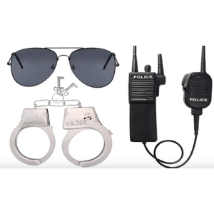 Beelittle Police Handcuffs Walkie Talkies Sunglass Costume Accessories