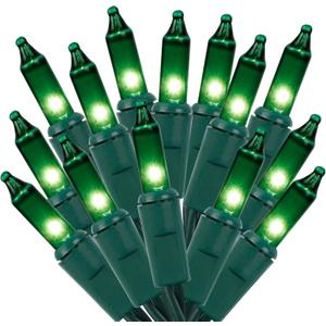 Christmas String Lights, 150 Count 33 FT Incandescent Mini Green Wire Fairy Light, 120V UL Certified Connectable St Patricks Day Tree Lights for Patio, Holiday, Party, Outdoor Indoor Decoration, Green