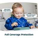 Tiny Twinkle Long Sleeve Bib for Babies & Toddlers | Waterproof Smock Bib for Eating | Machine Washable & Mess-Proof Feeding Essentials | Newborn Shower Gift (Ocean Life, 624M)