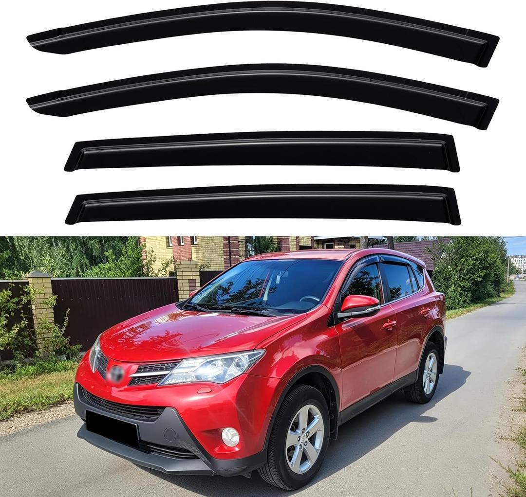 Window Visors Rain Guards for 2013-2018 Toyota Rav4, Out-Channel Window Vent Wind Deflectors Visors Shades for 13-18 Toyota Rav4