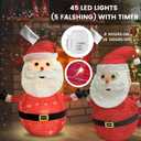 Lighted Pop-UP Christams Santa Claus Decorations, 27 Inch Santa with 45 LED Lights, Battery Powered Collapsible Pre-lit Santa for Indoor Outdoor Christmas Decorations Garden Yard Xmas Decor, Timer