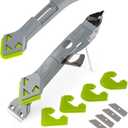 3 x Caulking Silicone Smother Remover Tool, 7-in-1 kit Scraper, Silicone Smoother, Rubber Shovel, 5 Pads, Sickle, 4 Blades. Stainless Steel Nozzle applicator, Tile Grout Removal Set I Green